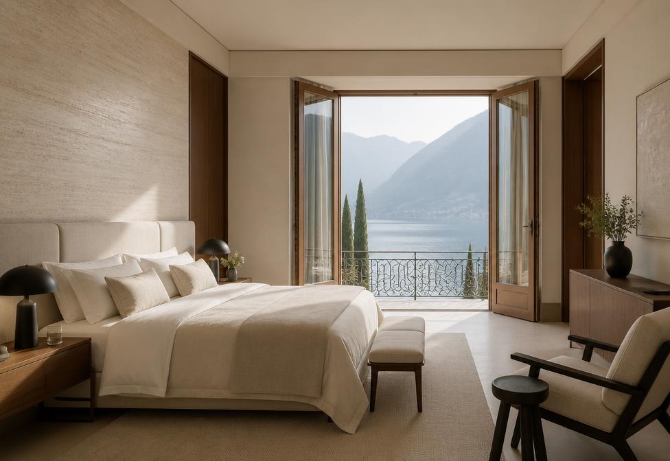 Serene renovated suite overlooking Lake Como
